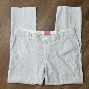 Castaway Seersucker Blue White Classic‎ Cotton-Blend Chinos